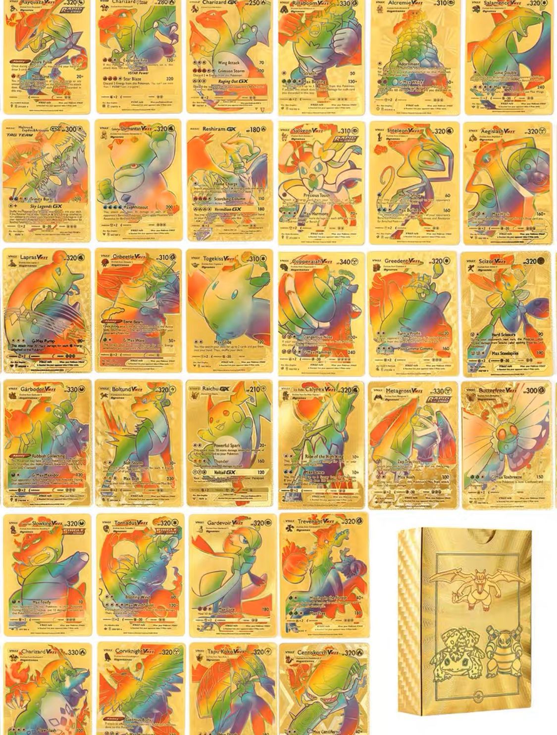 55 gold foil Pok é mon cards Pok é mon Pok é mon collection cards battle cards