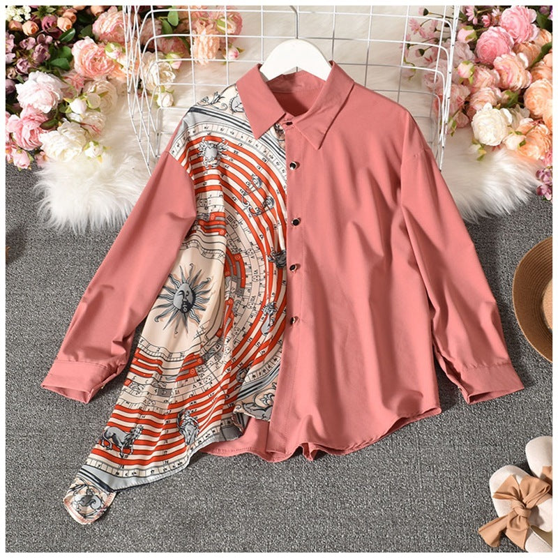 Irregular loose medium length shirt