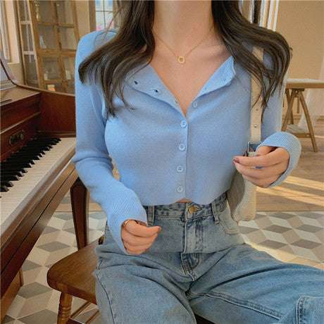 V-neck sweater bottoming shirt