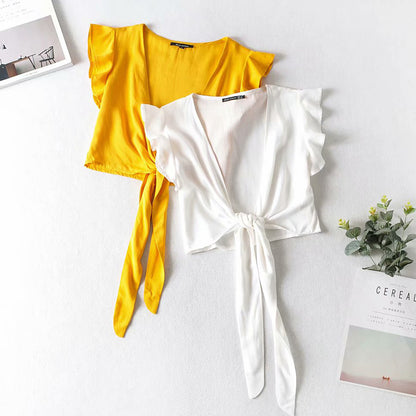 Cotton and knotted shirt