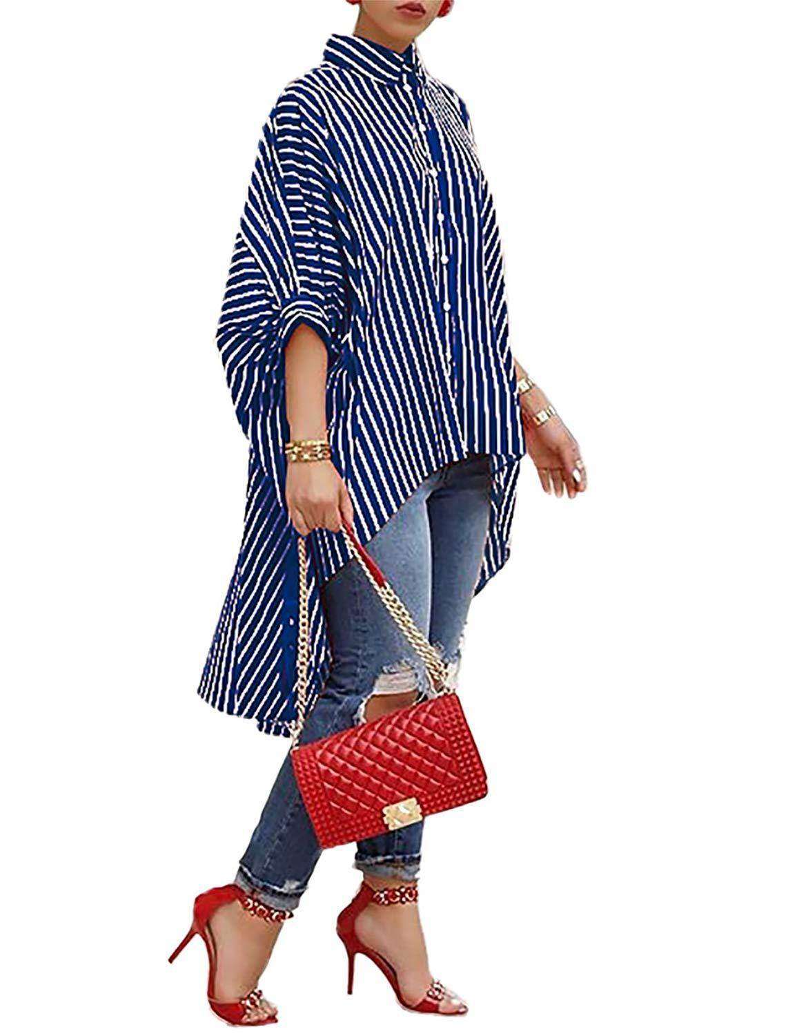 Striped loose skirt shirt
