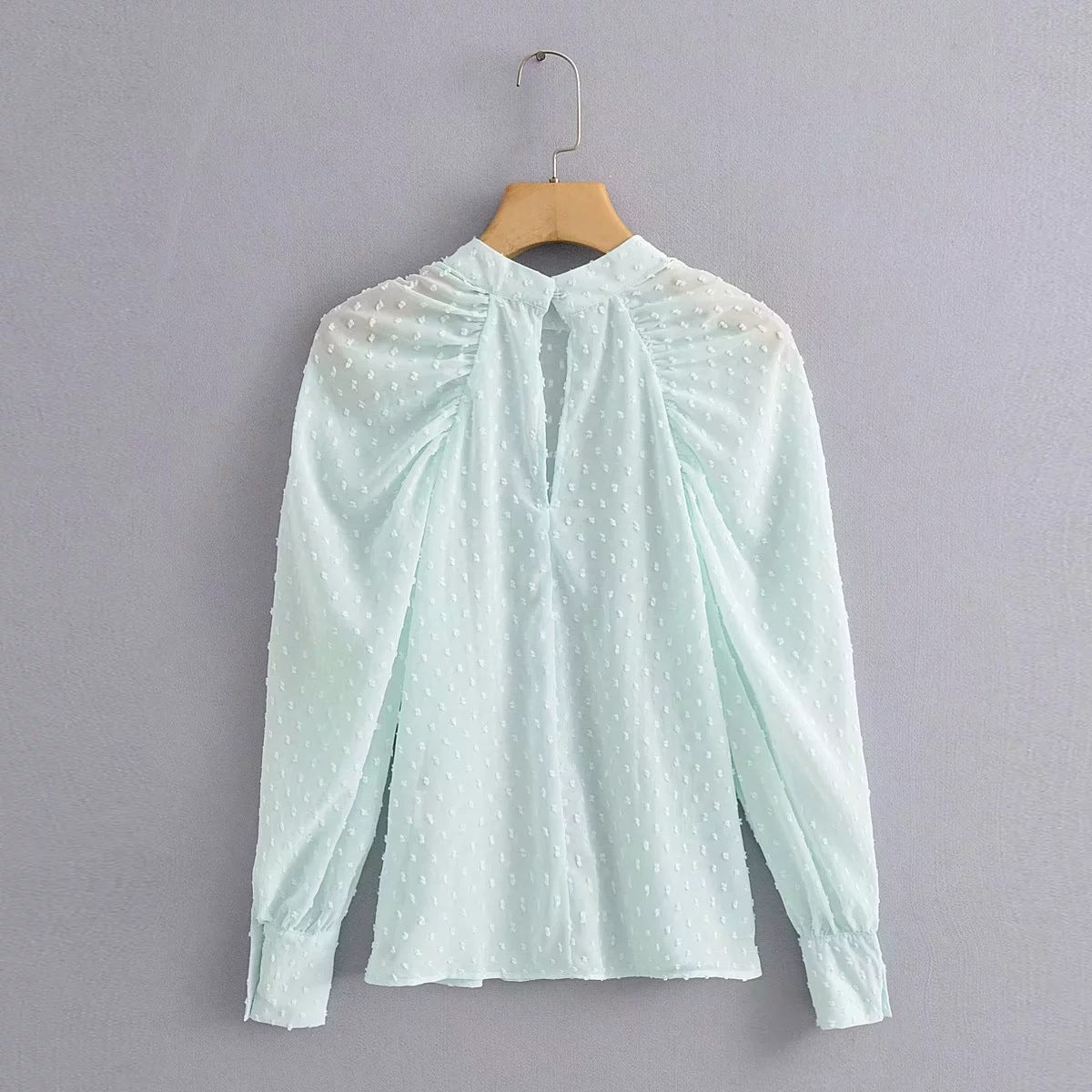 Transparent jacquard long sleeve shirt