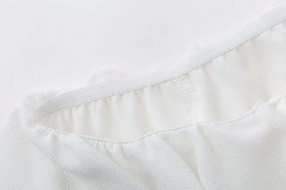 Lace-up shoulder ruffle shirt
