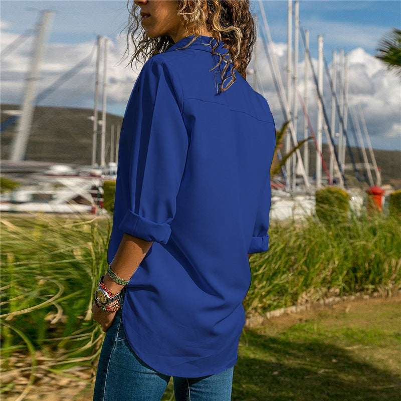 Buttoned Eyelet Chiffon Shirt