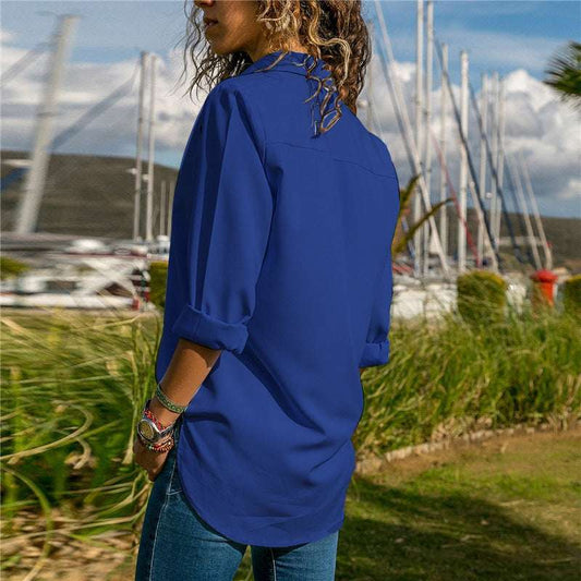 Buttoned Eyelet Chiffon Shirt