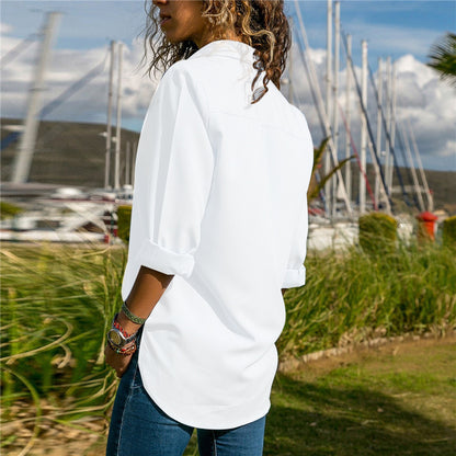 Buttoned Eyelet Chiffon Shirt