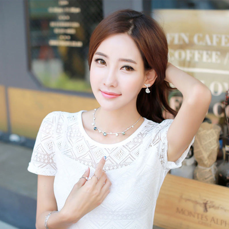 Lace openwork bottoming shirt