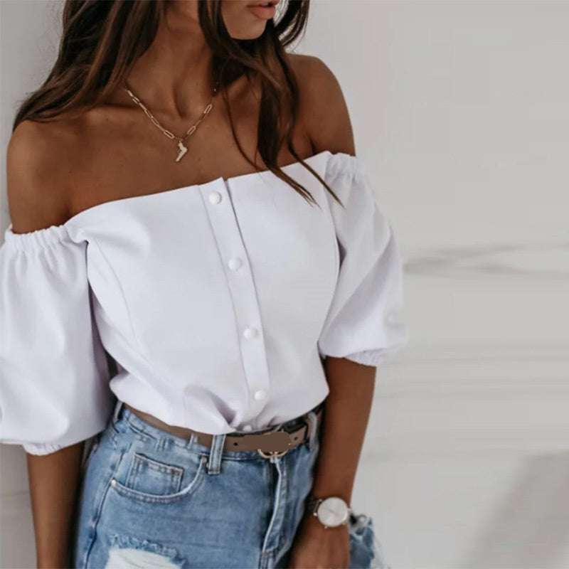 Top lantern lantern sleeve shirt