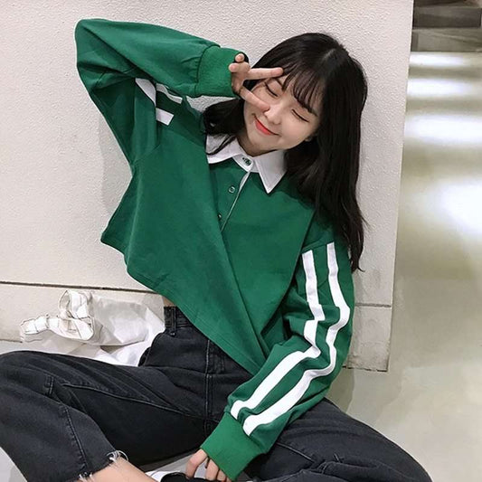 Polo collar student bottoming shirt