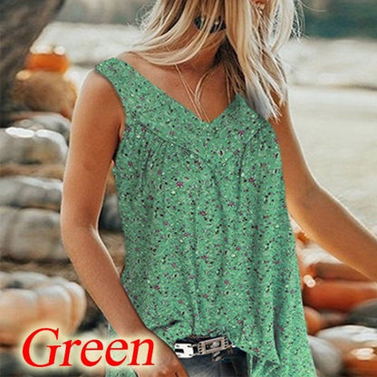 Floral Sleeveless Women's T-shirt