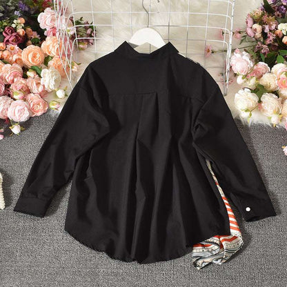 Irregular loose medium length shirt
