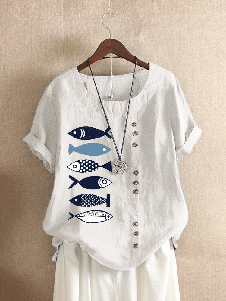 Cartoon print casual shirt