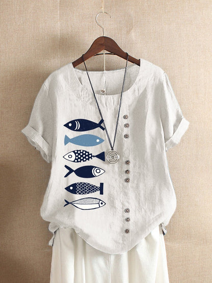 Cartoon print casual shirt