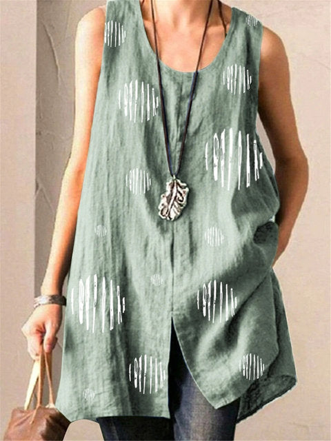 Casual sleeveless circle shirt