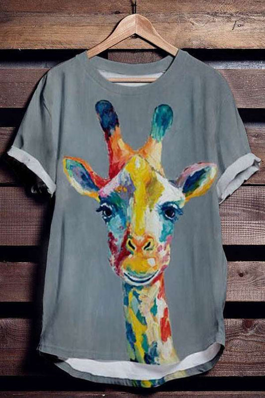 Giraffe print T-shirt