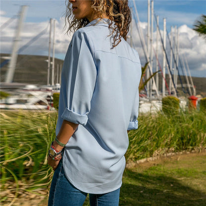Buttoned Eyelet Chiffon Shirt