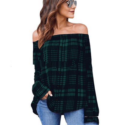 Red And Black Plaid Shirt Long Sleeve Loose Single Breasted Shirt