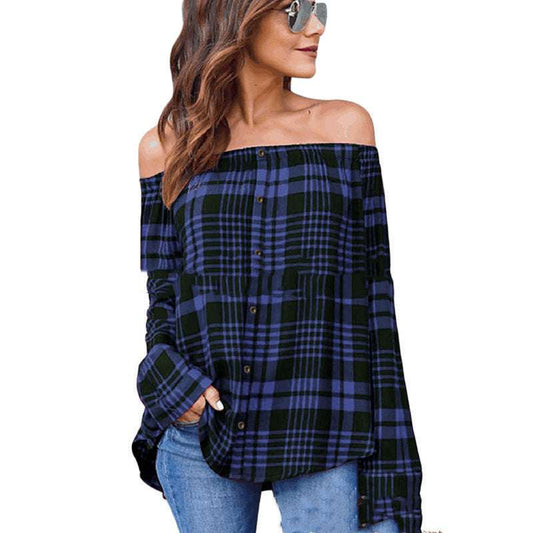 Red And Black Plaid Shirt Long Sleeve Loose Single Breasted Shirt