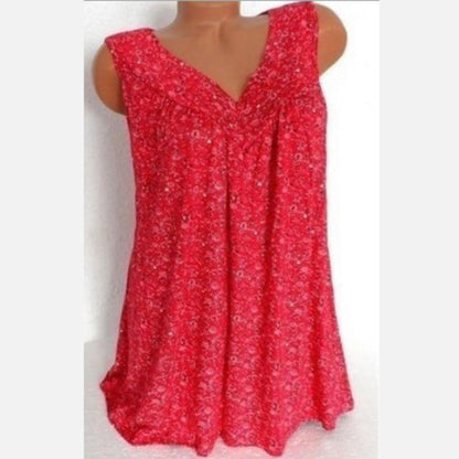 Floral Sleeveless Women's T-shirt