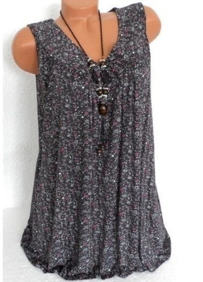 Floral Sleeveless Women's T-shirt