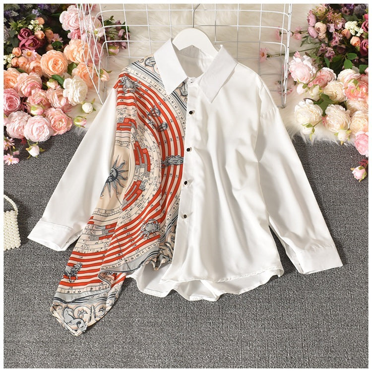 Irregular loose medium length shirt