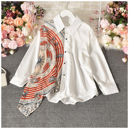 Irregular loose medium length shirt