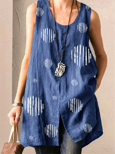 Casual sleeveless circle shirt