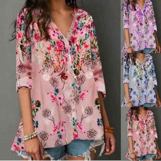Floral print long sleeve shirt