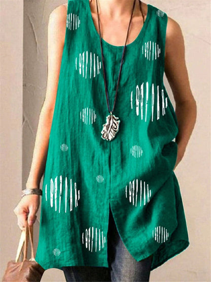 Casual sleeveless circle shirt