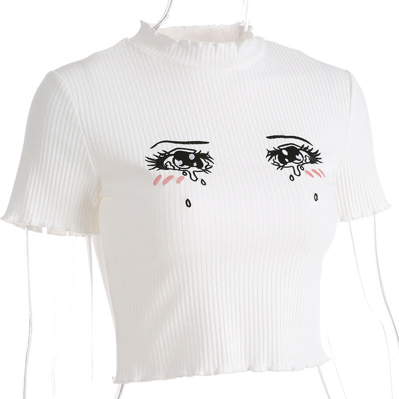 Embroidered short sleeve t-shirt