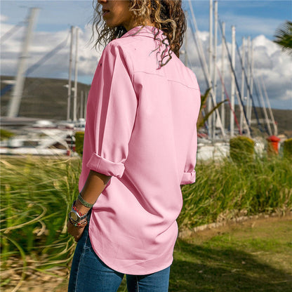 Buttoned Eyelet Chiffon Shirt