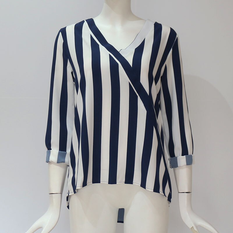 V-neck striped shirt