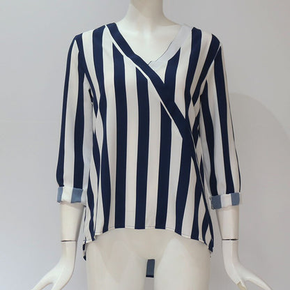 V-neck striped shirt