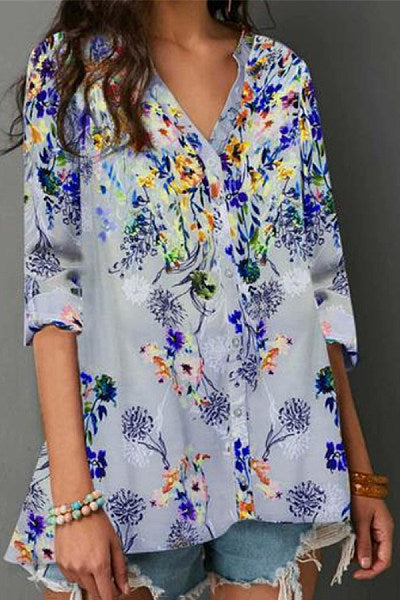 Floral print long sleeve shirt