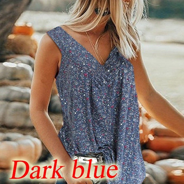 Floral Sleeveless Women's T-shirt
