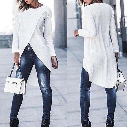 Irregular split bottom shirt