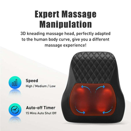 Deep Kneading Neck Shoulder Heat Relax Massage Pillow
