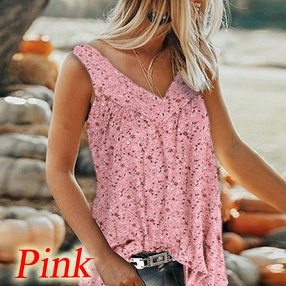 Floral Sleeveless Women's T-shirt