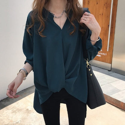 Chiffon long sleeve shirt