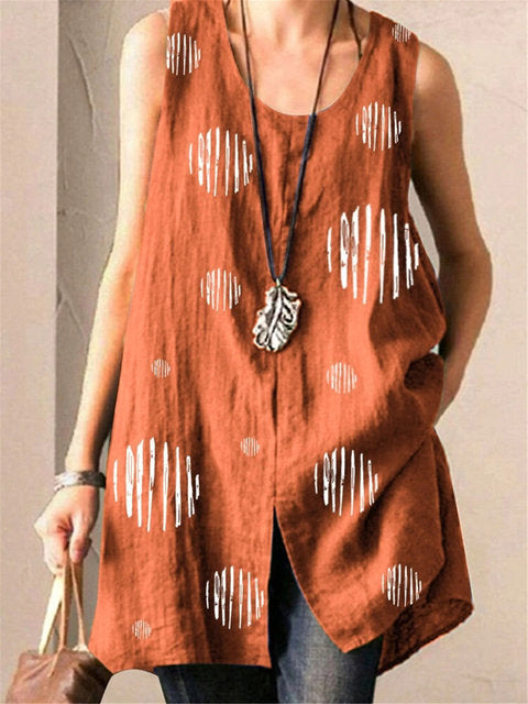 Casual sleeveless circle shirt