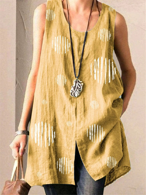 Casual sleeveless circle shirt