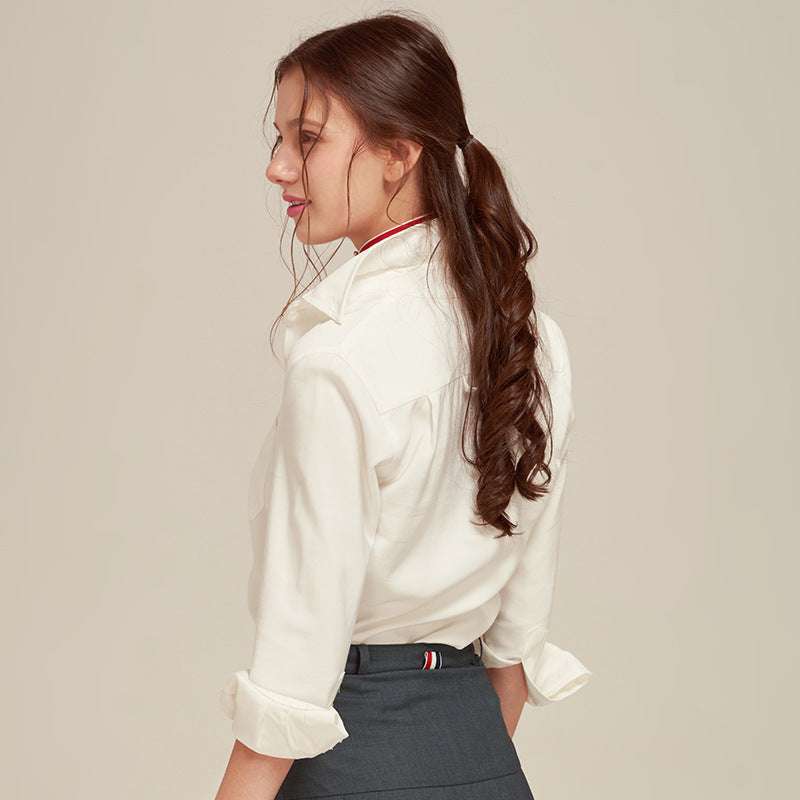 Stylish white long sleeve shirt