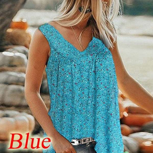 Floral Sleeveless Women's T-shirt