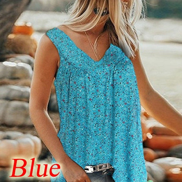 Floral Sleeveless Women's T-shirt