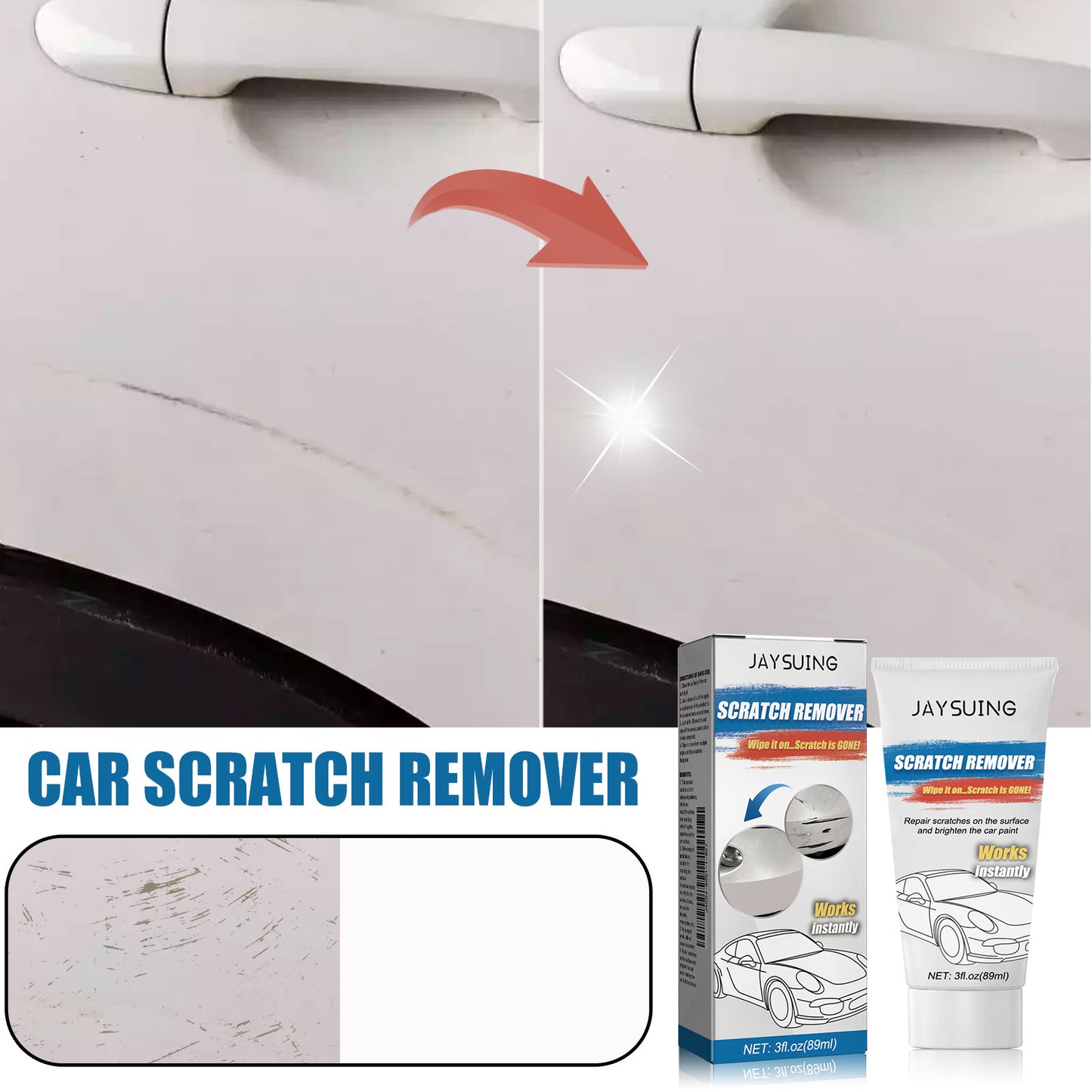 Car Scratch Repair Cream, Car Scratch Repair, Paint Finishing Polishing Renovation And Maintenance Care Cream