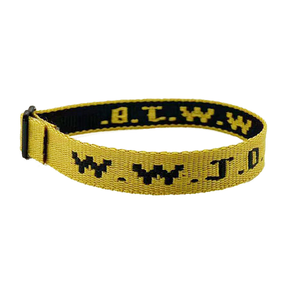 Alphabet Jacquard Printed Wrist Strap Bracelet Strap Unisex WWJD Bracelet Adjustable Bracelet