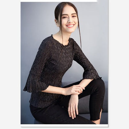 Middle sleeve bottoming shirt