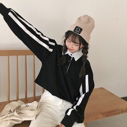 Polo collar student bottoming shirt