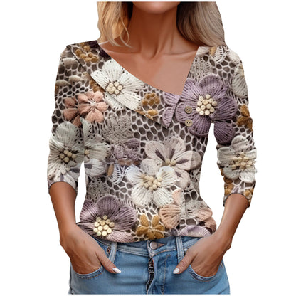 Cactus Large Flower Printed Shirt