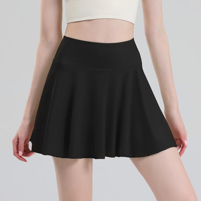 Tennis skirt women's yoga white badminton pleated skirt quick drying anti glare half skirt